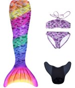 Resim Kuaki Mermaids Deniz Kızı 4lü Takım Bikini Kostüm Seti - Rainbow +6 Yaş 
