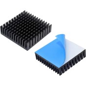 Resim Elektromall Peltier Uyumlu Alüminyum 4x4cm Soğutucu Siyah Renk Termal Çift Taraflı Bantlı 