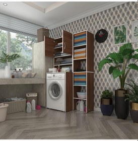 Resim Kenzlife Çamaşır Makinesi Dolabı Hayzummaks Cvz 180 096 55 Banyo Kiler Çift Kapaklı Arkalıklı Çok Renkli 