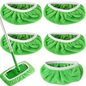 Resim 5 Adet Yeniden Kullanılabilir Mikrofiber Mop Pedleri - Ev Temizliği İçin Kuru Süpürme Bezleri & Islak Moplama Bezleri - Yıkanabilir Islak Pedler Zeminleri Moplamak İçin (Mop Dahil Değildir) 