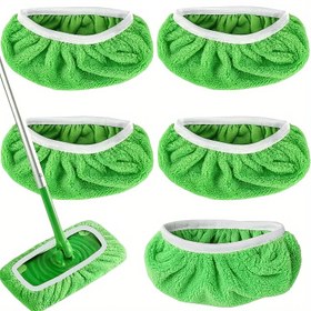 Resim 5 Adet Yeniden Kullanılabilir Mikrofiber Mop Pedleri - Ev Temizliği İçin Kuru Süpürme Bezleri & Islak Moplama Bezleri - Yıkanabilir Islak Pedler Zeminleri Moplamak İçin (Mop Dahil Değildir) 