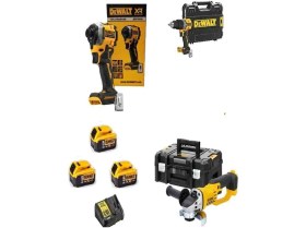 Resim Dewalt DCF850NT + DCD805NT + DCG412NT + 3 Adet 5 Ah Akü + Dolum Cihazı 