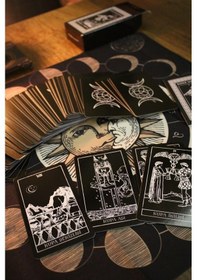 Resim Siyah Beyaz Tarot Destesi - 78 Kart 