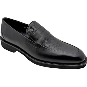 Resim Çiğdem Kundura Galler - 6142 | Hakiki Deri Erkek Klasik Loafer - Siyah - 40 