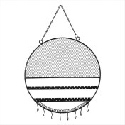 Resim Dadata Yuvarlak Büyük Mücevher Rafı Örgü Metal Küpeler Küpeler Depolama Asılı Raf Bilezik Kolye Takı Mücevher Standı (Yurt Dışından) 