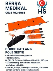 Resim Berra Medikal 4'e Katlanır Pole Sedye 