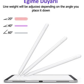 Resim Apple Uyumlu iPad 9.7 İnç 6.Nesil Avuç İçi Algılamaz Eğime Duyarlı Kalem 