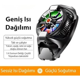 Resim Coofbe Kablolu Soğutma Levhalı 18W Ultra Hızlı Motorlu Telefon Soğutucu Radyatör Ios Android Uyumlu 