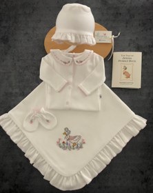 Resim Jemima Puddle Duck Organik Yenidoğan Seti - 4 Parça Set / Biyeli Battaniye & Knot Şapka 