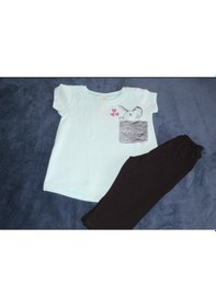 Resim Beyzababykids %100 Pamuk Tavşanlı Kız Bebek Ikili Takım 1-2 Yaş Mint Yeşili 