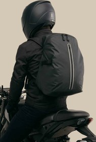 Resim Çantachım Sırt Çantası Motosiklet Kask Bölmeli Sünger Destekli Su Geçirmez Siyah 