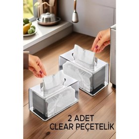 Resim Open Home 2'li Çok Amaçlı Şeffaf Peçetelik Set 