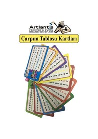 Resim Zincirli Çarpım Tablosu 12 Adet 6x10 Cm Cep Zircirli Çarpım Tablosu Yaz Sil Özellikli Karne Hediyesi Çarpım Kartları 