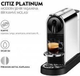 Resim Nespresso Citiz D 140 Platinum Paslanmaz Çelik Kapsül Kahve Makinesi 
