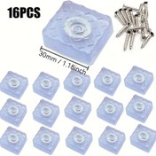 Resim 16 Adet Kaymaz Mobilya Pedleri - 20mmX20mm ve 30mmX30mm, 10mm Kalınlığında Kauçuk Malzeme ile Vidalar, Mat Plastik Kaplama, Mobilya Ayakları ve Zeminleri Korur 