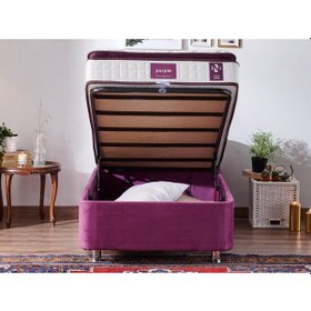 Resim Nironyatak Niron Purple Baza Ve Başlık Seti - 80X180 Cm Tek Kişilik Sandıklı 