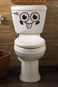 Resim Tilki Dünyası Gülen Yüz Klozet Kapağı ve Banyo Sticker 