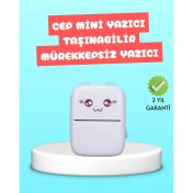 Resim Mini Termal Yazıcı Kablosuz Taşınabilir Bluetooth Bağlantılı 200 Dpı 