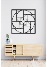 Resim Altın Oran Kare Metal Tablo Siyah 