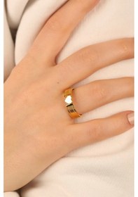 Resim Çgk Çiğdem Gürel Kuyumculuk Kalpli Hasır Altın Yüzük Yaldız 