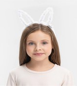 Resim neararsanbizden Led Işıklı Peluş Tavşan Kulak Taç Beyaz 