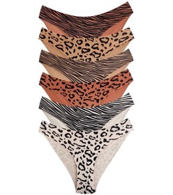 Resim Cottonhill Basic Desenli Lazer Kesim Kadın Bikini Külot 6'lı Paket Çok Renkli 1 Çok Renkli 