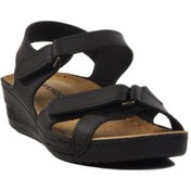 Resim Siyah Kadın Dolgu Topuk Sandalet 02-380 Z Siyah 