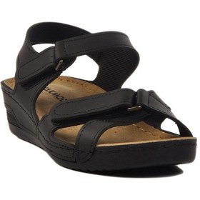 Resim Siyah Kadın Dolgu Topuk Sandalet 02-380 Z Siyah 