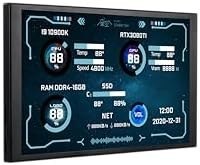 Resim Turing Smart Display 8 İnç Siyah İkincil Ekran, 1280x800 USB Type-C/USB 9 Pin Mini Bilgisayar Durum Ekranı, Windows 10/11 Uyumlu Kasa İçi Yardımcı Ekran 