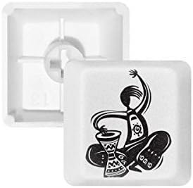 Resim DIYthinker Tef Silüeti Meksika Kutlama Meksika Meksika Pbt Mekanik Klavye için Tuş Beyaz OEM İşaretsiz Baskı R1 Çok Renkli 