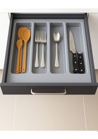 Resim 55x49 Cm Çekmece İçi Gri Kepçelik Organizer 50x40 Cm Kesilebilir Gri 