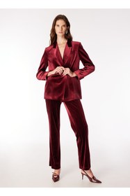 Resim Fabrika Bordo Kadın Kruvaze Blazer F4WL-CKT0289 