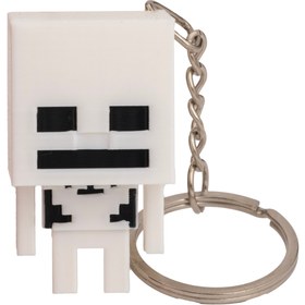 Resim Flexilab Creative Minecraft Skeleton (İskelet) Figürlü Anahtarlık - Piksel Tasarım Hediye 