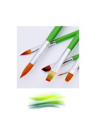 Resim Hannah Bomeijia Yeşil 7 Parça Akrilik Suluboya Yağlıboya Fırça Seti 