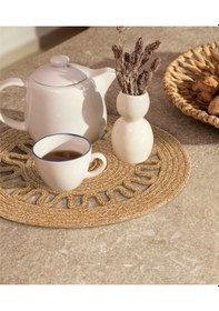 Resim Koza Home Cesta Amerikan Servis El Yapımı Pamuklu Natural Jüt Örme Dekorati Naturel 