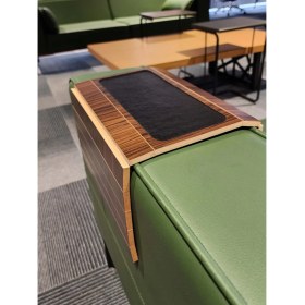 Resim Arkitekt Ex Ahşap Katlanır Portatif Organizer Yan Sehpa Kaydırmaz Deri Yüzeyli 