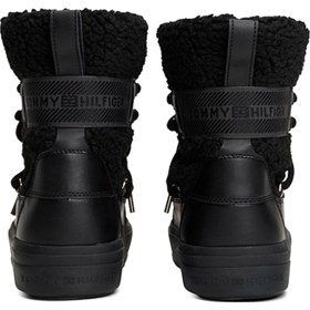 Resim Tommy Hilfiger Faux Shearlıng Snowboot Siyah Kadın Kar Botu Siyah 