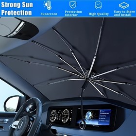 Resim Titanyum Gümüş Araba Camı Güneşlik - Ön Pencere için UV Yansıtıcı Katlanabilir Güneşlik, Depolama Çantasıyla Isıya Dayanıklı Gösterge Paneli Koruyucu, Araçlar, SUV'ler, Kamyonlar için Evrensel Uyumlu (Araba Güneş Kalkanı) 