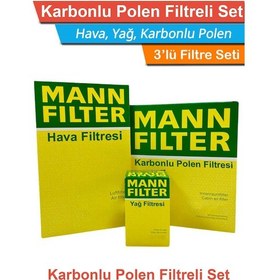 Resim Kia Cerato 1.6 Benzinli Mann Filtre Bakım Seti 2016-2018 Hava+yağ+karbonlu Polen 