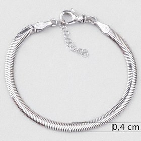 Resim Cashmere 18 Ayar Beyaz Altın Kaplama 19 Cm Gümüş Balık Sırtı Bileklik Rodyum 
