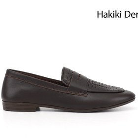Resim GÖNDERİ(R) Kadın Kahve Antik Baskılı Hakiki Deri Loafer 