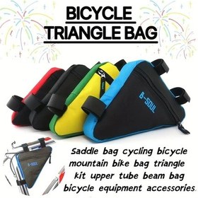 Resim Elmpaly Hızlı Açılır Bisiklet Üçgen Çantası - Siyah Dayanıklı Polyester Dağ Ve Yol Bisikleti Aksesuarı Siyah Uygun Grup 