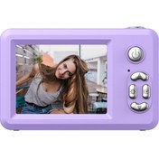 Resim Yeni Hd Dijital Fotoğraf Makinesi Moda Retro Ccd Öğrenci Kart Makinesi Mini Kamera Kaynak Fabrika H12 Mor Hafıza Kartı Hariç 