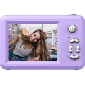 Resim Yeni Hd Dijital Fotoğraf Makinesi Moda Retro Ccd Öğrenci Kart Makinesi Mini Kamera Kaynak Fabrika H12 Mor Hafıza Kartı Hariç 