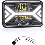 Resim Neevoyu 5 İnç Kare Led Araba Kamyon Farı X Tipi Yansıtıcı Kupa - H4 Bağlantı 3 Pin Dönüştürücü Kablosu - 1 Adet - 6000k Beyaz/3000k Amber Işık 