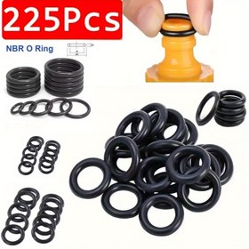 Resim 225 adet Premium Kauçuk O-Ring Assortment Kit - Yağ Dirençli Yıkama Korumaları, Çeşitli Boyutlar, Su Geçirmez Korumalar için Kılıf Yıkama Tipi, Siyah Oksit Kaplama, Tesisat Koruması | Kıvrılmış Yıkama Tipi | Yağ Dirençli Halkalar, Kauçuk Gasketler 