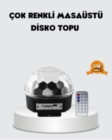 Resim Genel Markalar RGB LED Disko Topu Projektör – Ev Partileri, Doğum Günleri ve Eğlence İçin Işık Şovu 