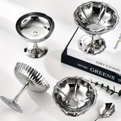 Resim Paslanmaz Çelik Dondurma Bardağı, Salata Kasesi, Tatlı Meyve Tabağı, Mini Yuvarlak Ayaklı Yoğurt Atıştırmalık Kasesi, Tekrar Kullanılabilir ve Temizlemesi Kolay, Ev Partileri, Tatlı Dükkanları, Barları için Uygun 