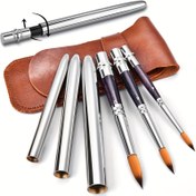 Resim Seyahat Sulu Boya Fırçaları, Koruyucu Kılıf Saplı Yuvarlak Ekstra Uzun Sentetik Sable Cep Boya Fırçaları, Sulu Boya Akrilik Gouache Mürekkep için Mükemmel 3'lü Set, Kış ve Yeni Yıl için Mükemmel 