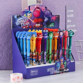Resim Disney Inside Out 9'lu Paket Silinebilir Jel Kalem, Kristal Mavi Tıklama Kalemi, Okul ve Kırtasiye Kullanımı İçin Uygun 